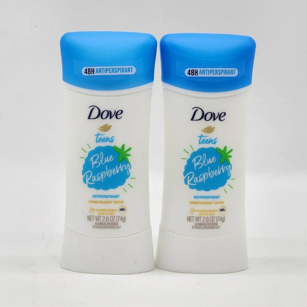 Dove Teens Antiperspirant Deodorant Blue Raspberry 2.6oz NEW 2 Pk